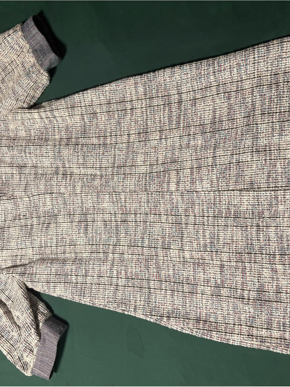BCBGeneration Cream and Gray Tweed-Look Crewneck Sweater Dress